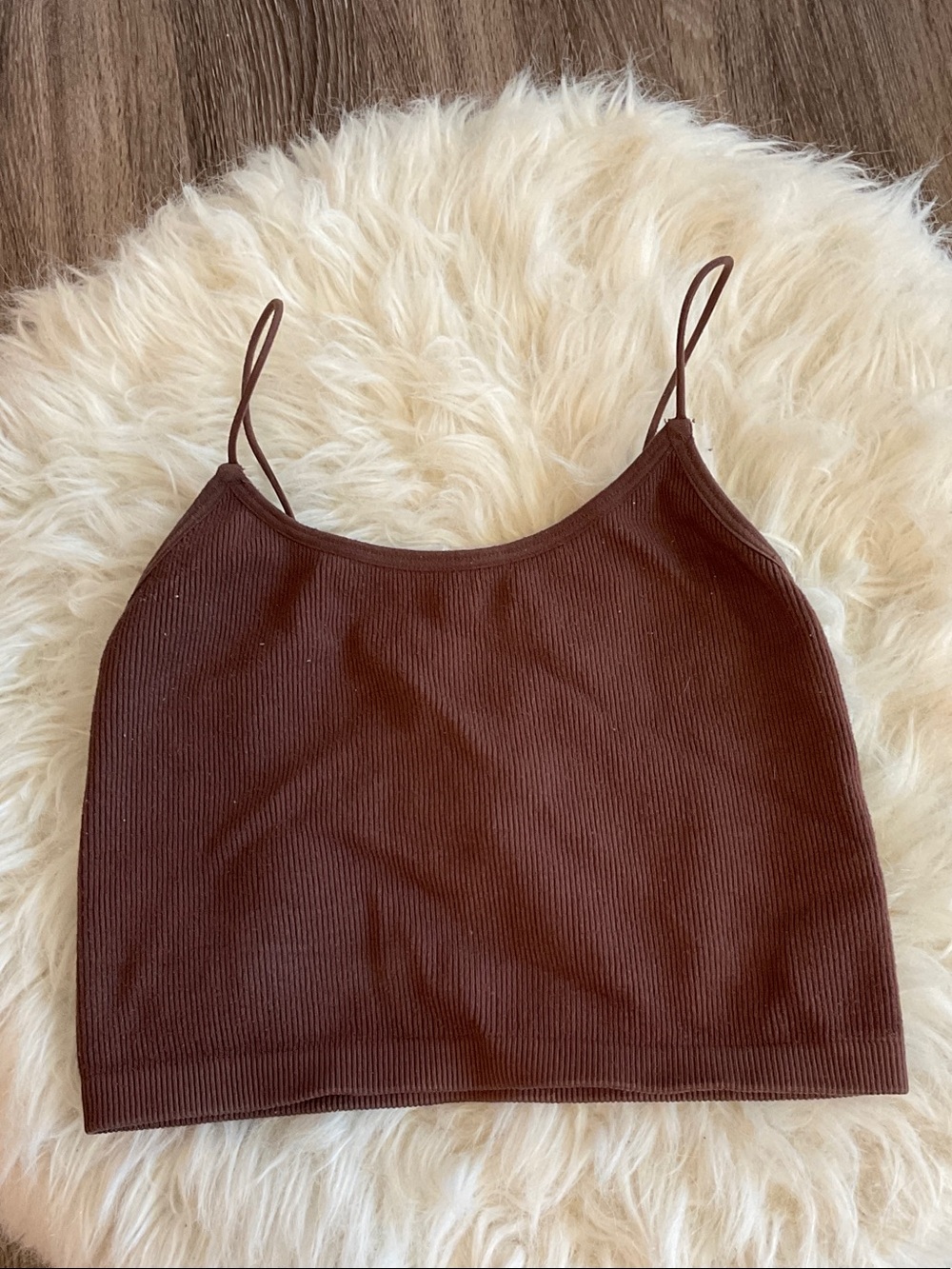 Women's Chocolate Brown Ribbed Cami Top - Brand